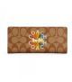 กระเป๋าใส่บัตร COACH C7305 SLIM WALLET IN SIGNATURE CANVAS WITH COACH RADIAL RAINBOW (IME7V)