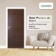 Leowood ลีโอวูด ประตูไม้เมลามีน รุ่น iDoor S4 ขนาด 3.5x90x200 ซม. สี Walnut