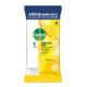 Dettol Disinfectant Wipes Lemon 45 แผ่น. ผ้าเช็ดทำความสะอาด พื้นผิวแบบเปียก แอนตี้แบคทีเรีย [1แถม1]