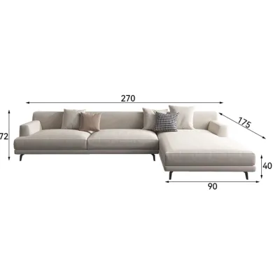 Demi Sofa 3-seat L-shape White (Pre-order)