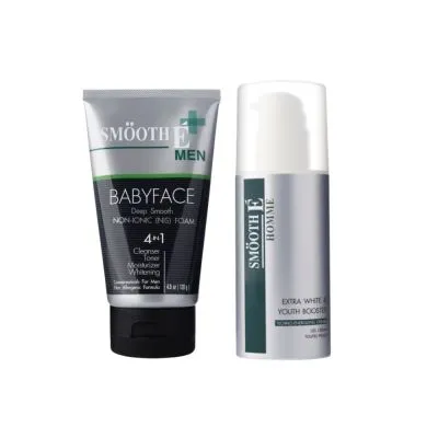 Smooth E For Men Set ทำความสะอาดผิวอย่างล้ำลึก พร้อมบำรุง โฟมล้างหน้า + ครีมบำรุงหน้าใสไร้ริ้วรอย