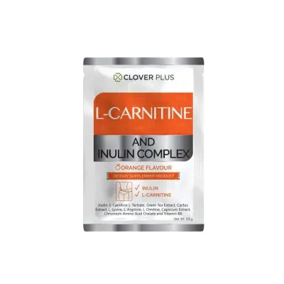 Clover Plus L-CARNITINE AND INULIN COMPLEX เพิ่มการเผาผลาญ ตัวช่วยควบคุมน้ำหนักและระบบขับถ่ายให้สมดุล 1ซอง (8.5 g.)