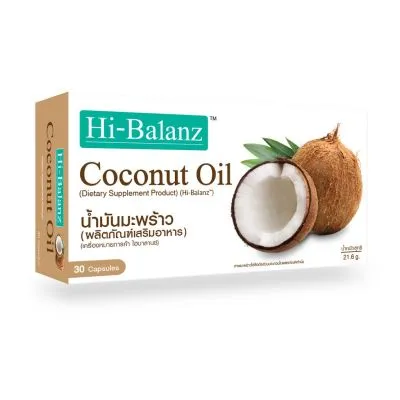 Hi-Balanz Coconut Oil สารสกัดจากน้ำมันมะพร้าว 1 กล่อง 30 ซอฟเจล