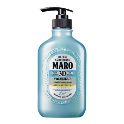 Maro 3D Volume Up Shampoo Cool 400 ml. แชมพูมาโร่ 3in1 นวัตกรรมจากญี่ปุ่น เพิ่มวอลลุ่ม เซ็ตทรงง่าย เย็นสดชื่น (แพ็ค 2)