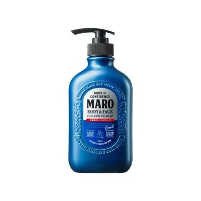Maro Body & face Cleansing Soap Cool 400ml. สูตรเย็น สบู่ 2in1 ชำระผิวกายและล้างหน้า กลิ่น Herb Citrus ขจัดความมัน ชำระสิ่งสกปรก [NEW !]