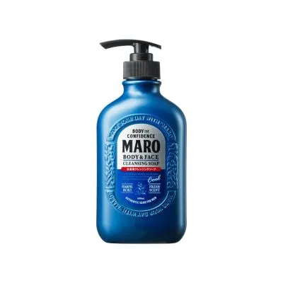 Maro Body & face Cleansing Soap Cool 400ml. สูตรเย็น สบู่ 2in1 ชำระผิวกายและล้างหน้า กลิ่น Herb Citrus ขจัดความมัน ชำระสิ่งสกปรก (แพ็ค 2)