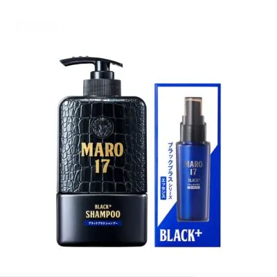 Maro Black Hair Set ชุดแชมพูฟื้นผมดำ เปลี่ยนผมขาวให้กลับมาดำเงางามอีกครั้ง ป้องกันการเกิดผมขาว ลดความมันบนหนังศีรษะ บำรุงผม MADE IN JAPAN