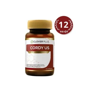 Clover Plus Cordy US คอร์ดี้ ยูเอส ถังเช่า (30แคปซูล) แพ็ค 12 กระปุก