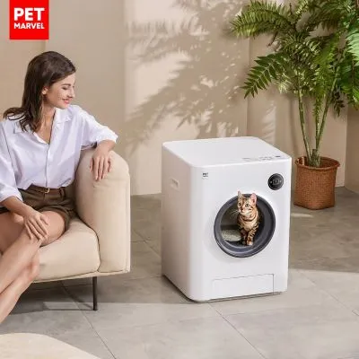 PET MARVEL Smart Cat Toilet (Global) ห้องน้ำแมวอัตโนมัติอัจฉริยะ ทรงมินิมอล ออกแบบอย่างดี ฟังก์ชันครบ มีระบบฆ่าเชื้อกำจัดกลิ่นด้วยโอโซน เชื่อมต่อมือถือได้