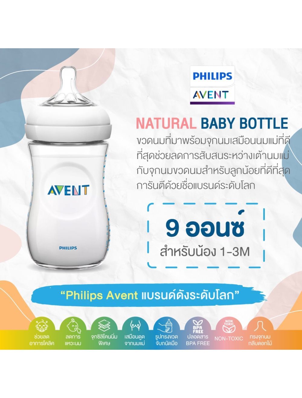 Comprar Biberon Anti-colic Con Airfree Philips Avent 330 Ml 3m+