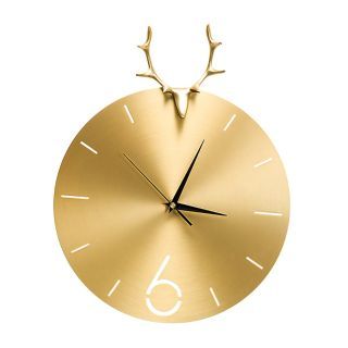 [Pre-Order] Home Studio  Golden Wall Decorative Deer Clock นาฬิกาสีทองประดับผนัง ทอง