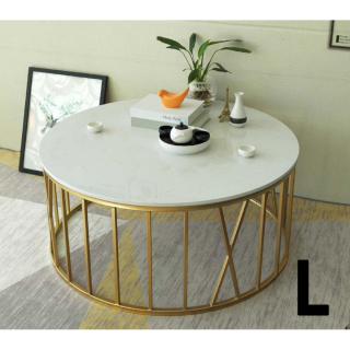 [Pre-Order] Home Studio Single White Marble Coffee Table โต๊ะกลมสำหรับห้องรับแขกหินอ่อน