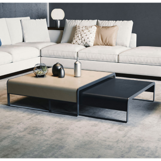 [Pre-Order] Home Studio Nordic Luxury Square Coffee Table Set ชุดโต๊ะกลางห้องรับแขกสี่เหลี่ยม