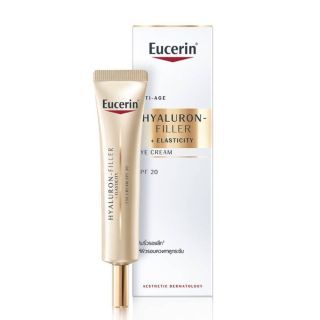 Eucerin HYALURON-FILLER + ELASTICITY EYE CREAM SPF 20 15 ML. ครีมบำรุงผิวรอบดวงตา