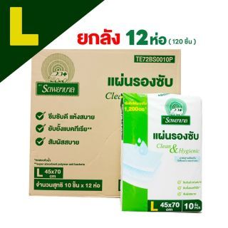 แผ่นรองซับ ตรารถพยาบาล Absorbent Pads : Ambulance ไซส์ L ขนาด 45x70 cm. บรรจุ 10 ชิ้นแบบยกลัง