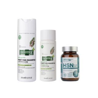 Smooth E Hair Care Set For Him - เซ็ตดูแลรักษาผมสำหรับผู้ชาย แชมพู วิตามิน HSN บำรุงผม หนังศีรษะ สารสกัดธรรมชาติ ฟื้นฟูเส้นผม สมูทอี