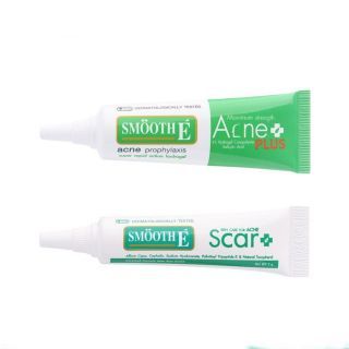 Smooth E Anti Acne Set คู่หูดูโอ้ จบทุกปัญหาสิว สำหรับสิวไม่มีหัว ลดสิวอุดตัน ลดรอยแผลเป็น ( Acne Scar Serum 7 G. + Acne Hydrogel Plus 10 G.)