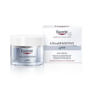 EUCERIN ULTRASENSITIVE Q10X DAY 50ml. ช่วยเพิ่มพลังให้เซลล์ผิว ที่ฝ่อตัว กลับชุ่มชื้น อิ่มฟู กระจ่างใส