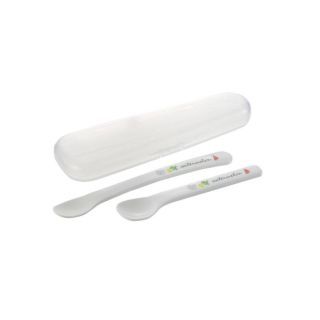 Richell Soft Feeding Spoon Set W/Case ชุดช้อนปลายนิ่มและช้อนบดอาหารลายน้องหมีสุดน่ารักพร้อมกล่องเก็บ