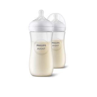 Philips Avent ขวดนมเด็ก รุ่น Natural Baby Bottle ขนาด 11 ออนซ์ พร้อมจุก 6 เดือนขึ้นไป 11 ออนซ์ 2 ขวด