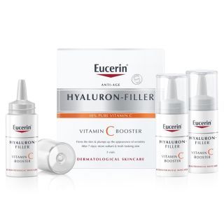 EUCERIN HYALURON-FILLER 10% PURE VITAMIN C BOOSTER 8x3 ML บูทส์ผิวกระจ่างใสด้วยไฮยาลูรอนเข้มข้นสูง ช่วยลดริ้วรอยแห่งวัย