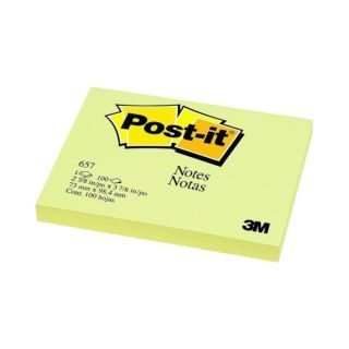 3M Post-it กระดาษโน้ตโพสต์-อิท 657 3x4" สีเหลือง100 แผ่น/เล่ม