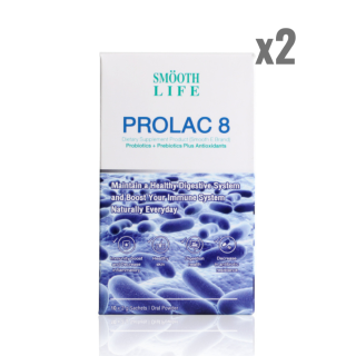 Smooth Life ProLac 8 by Smooth E โปรแลค 8 ปรับสมดุลลำไส้ สำหรับผู้มีปัญหาระบบขับถ่าย ช่วยเสริมระบบภูมิคุ้มกัน (10 ซอง) (แพ็ค 2)