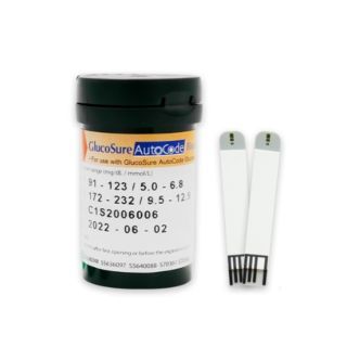 ALLWELL Glucosure Autocode Test Strip แผ่นตรวจวัดระดับน้ำตาล (2 กล่อง 50 ชิ้น)