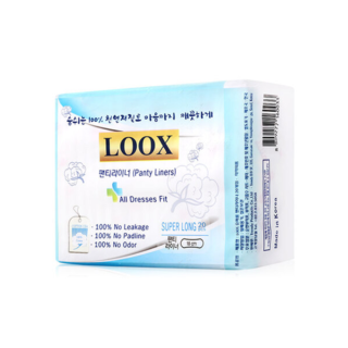 LOOX PANTY LINERS SUPER LONG ผ้าอนามัยออแกร์นิค เกาหลี นุ่ม สบาย ไม่ระคายเคือง