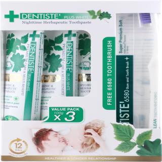 Dentiste’ Premium Care 100g. 3pc + Dentiste’ 6580 Toothbrush แพ็ค 3 ชิ้น