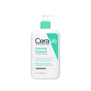 Cerave Foaming cleanser โฟมทำความสะอาดผิวหน้าและผิวกาย สำหรับผิวธรรมดา-ผิวมัน เป็นสิวง่าย 473ml