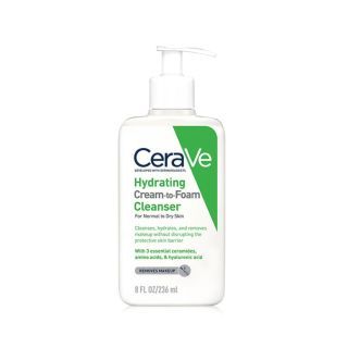 Cerave Cream-to-Foam cleanser ช่วยทำความสะอาดผิวหน้าดูสะอาดหมดจด 236ml