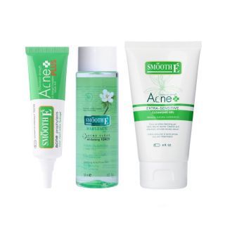 Smooth E Super Rapid Acne Set 3 ขั้นตอน คลีนหน้าใส ไร้สิว ทำความสะอาดผิว