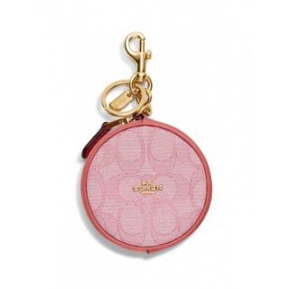 พวงกุญแจ COACH C8238 CIRCULAR COIN POUCH IN SIGNATURE JACQUARD (IMRRJ)