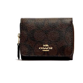 กระเป๋าสตางค์ COACH 7331 SMALL TRIFOLD WALLET IN SIGNATURE CANVAS (IMAA8)