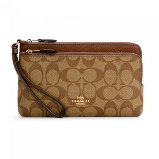 กระเป๋าคล้องมือ COACH C5576 DOUBLE ZIP WALLET IN SIGNATURE CANVAS (IME74)