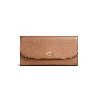 กระเป๋าสตางค์ COACH F16613 CHECKBOOK WALLET IN POLISHED PEBBLE LEATHER (IMSAD)