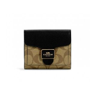 กระเป๋าสตางค์ COACH C7805 SIGNATURE CANVAS SNAP PEPPER WALLET (IMLOV)