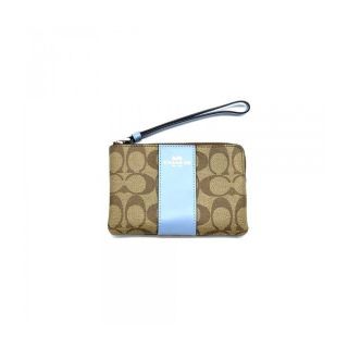 กระเป๋าคล้องมือ COACH 58035 CORNER ZIP WRISTLET IN SIGNATURE CANVAS (SVTV2)