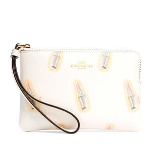 กระเป๋าคล้องมือ COACH C3338 CORNER ZIP WRISTLET WITH LIPSTICK PRINT (IMCAH)