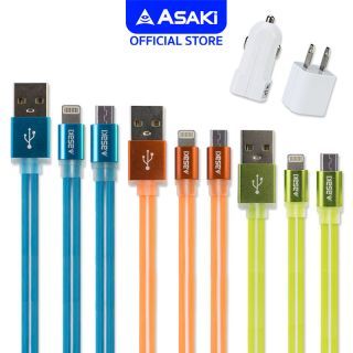 Asaki Charger ที่ชาร์จอเนกประสงค์ 3 IN 1 หัวชาร์จไฟบ้าน หัวชาร์จรถยนต์ พร้อมสายชาร์จ รุ่น A290