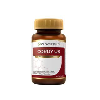 Clover Plus Cordy US คอร์ดี้ ยูเอส ถังเช่า สายพันธุ์ทิเบต สกัดจากอเมริกา วิตามินบี เห็ดหลินจือ (อาหารเสริม) (30แคปซูล)