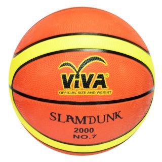 VIVA บาสเกตบอลยาง รุ่น 2000 Slam Dunk เบอร์ 7 สีน้ำตาล-เหลือง