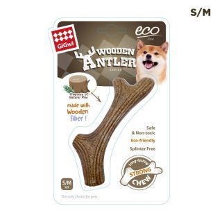 Gigwi Wooden Antler เขากวางแทะเล่นสำหรับสุนัข ทำจากไม้จริง ช่วยขัดฟัน สำหรับสุนัขพันธุ์เล็ก-ใหญ่ S/M