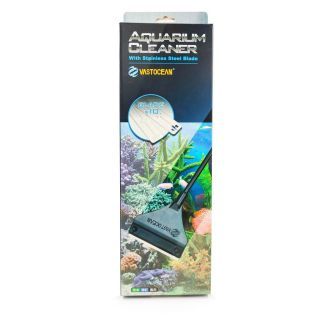 Vastocean Aquarium Cleaner ไม้ขัดตู้ปลาพร้อมใบมีดสแตนเลส ใช้ทนไม่เป็นสนิท ต่อก้านได้ยาวถึง 63Cm มีใบมีดให้เปลี่ยน 10 ใบ