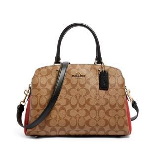 กระเป๋าสะพายข้าง COACH 91016 LILLIE CARRYALL IN COLORBLOCK SIGNATURE CANVAS IME7V