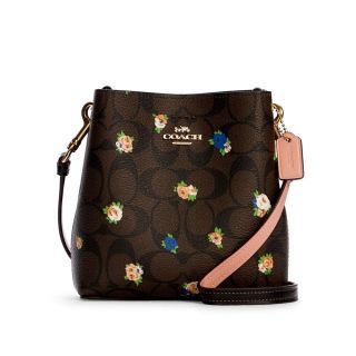 กระเป๋าสะพายข้าง COACH C7270 MINI TOWN BUCKET BAG IN SIGNATURE CANVAS WITH VINTAGE MINI ROSE PRINT IMOSN