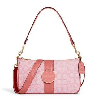 กระเป๋าสะพายข้าง COACH C8306 LONNIE BAGUETTE IN SIGNATURE JACQUARD IMRRJ