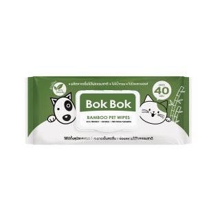 Bok Bok ผ้าเปียก ทิชชู่เปียกสำหรับสัตว์เลี้ยง ทิชชู่เปียกสุนัข ทิชชู่เปียกแมว ดับร้อน ไม่มีแอลกอฮอล์ ไม่มีน้ำหอม(3 packs get 1 pack)