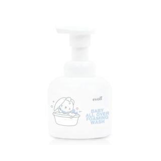 Evoli Baby All Over Foaming Wash โฟมทำความสะอาดเส้นผมและผิว ให้ผิวสะอาดนุ่ม และรู้สึกผ่อนคลายสบายผิวทุกครั้งหลังการใช้